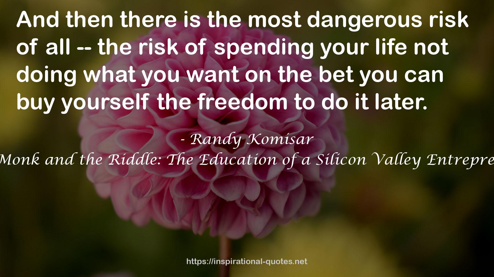 the most dangerous risk  QUOTES