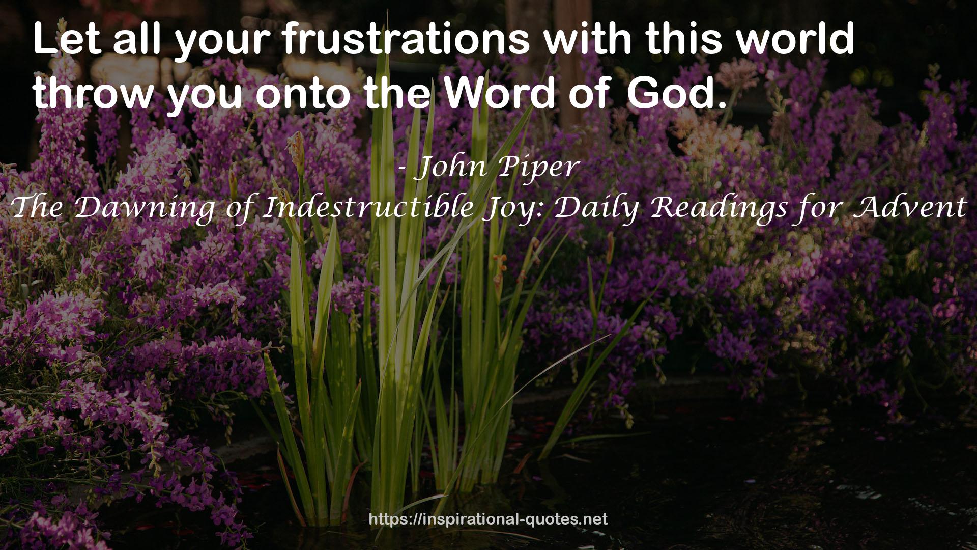 The Dawning of Indestructible Joy: Daily Readings for Advent QUOTES