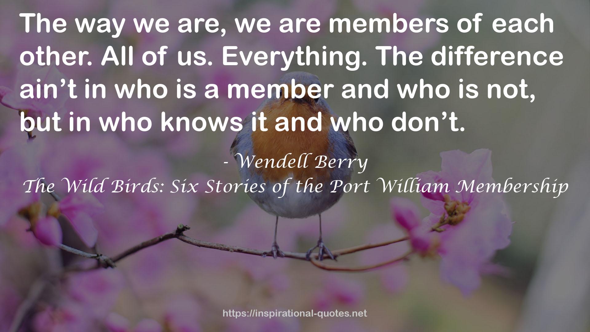 The Wild Birds: Six Stories of the Port William Membership QUOTES