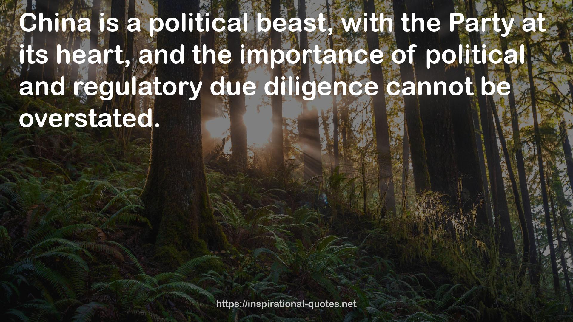 political and regulatory due diligence  QUOTES