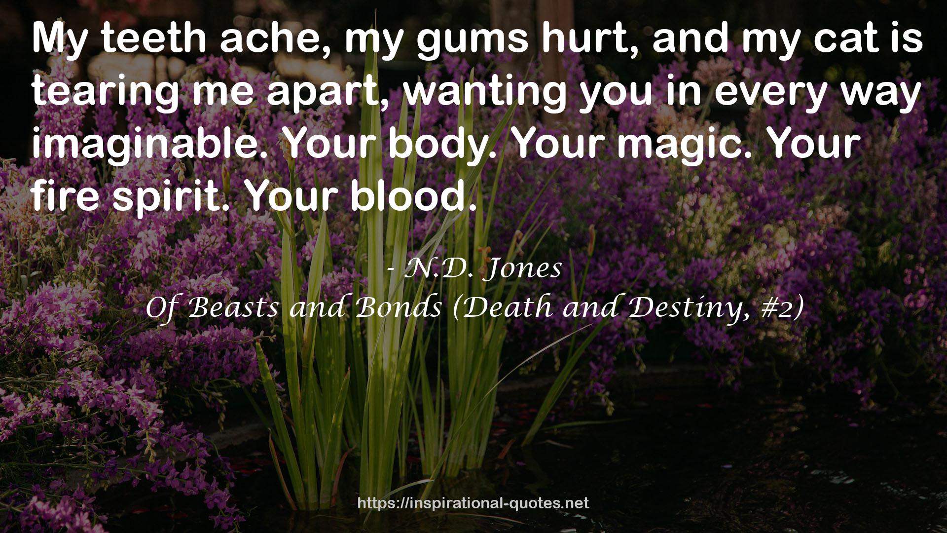 Of Beasts and Bonds (Death and Destiny, #2) QUOTES