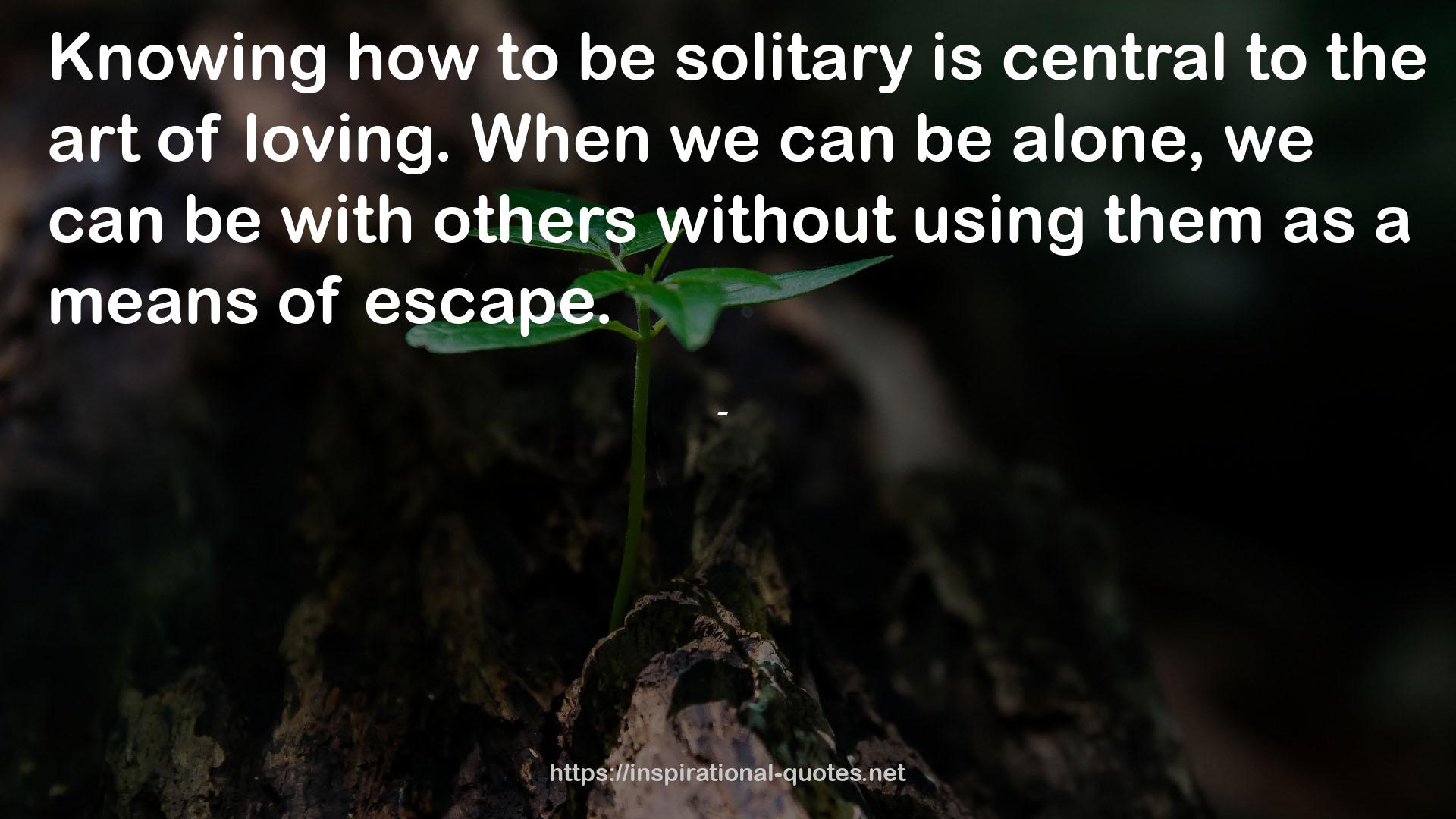 solitary  QUOTES