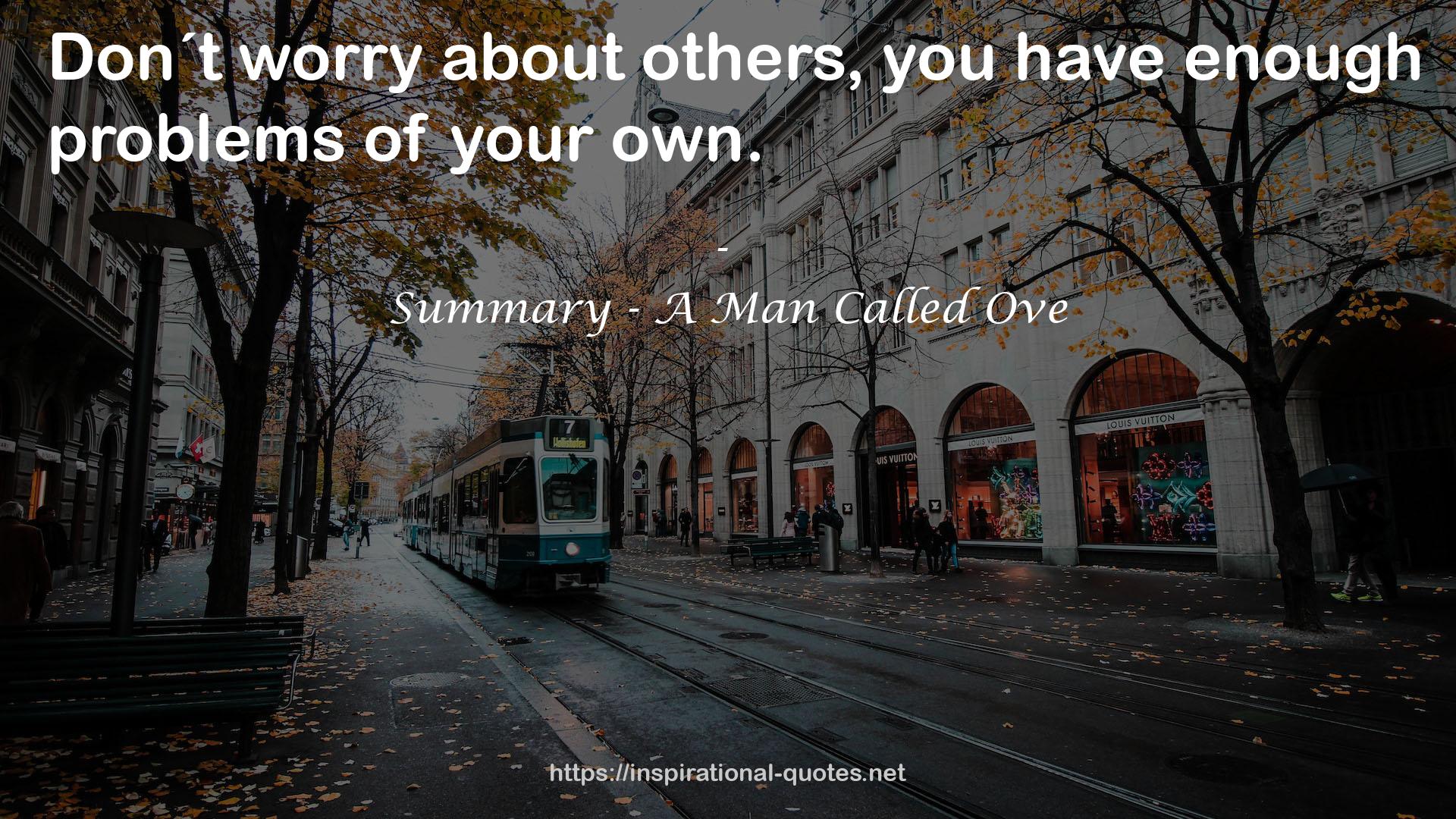 Summary - A Man Called Ove QUOTES