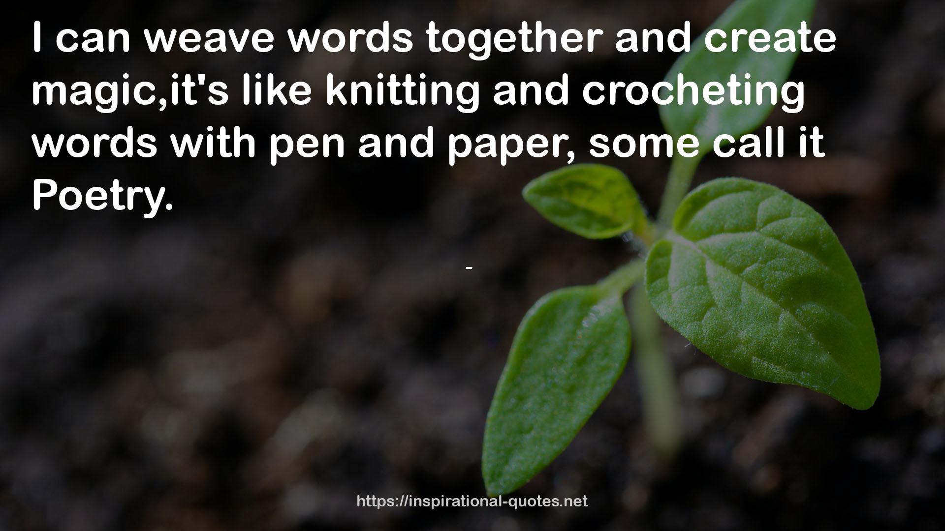 knitting  QUOTES