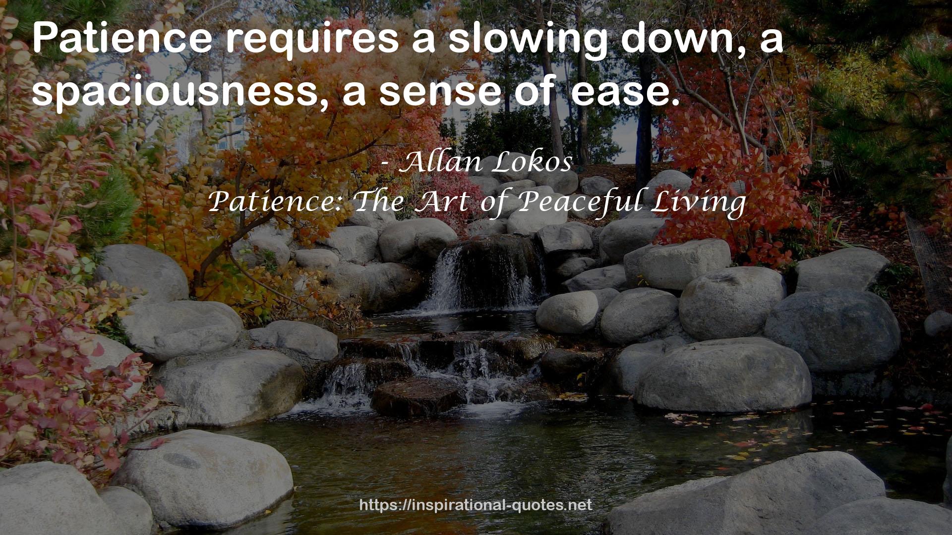 Patience: The Art of Peaceful Living QUOTES