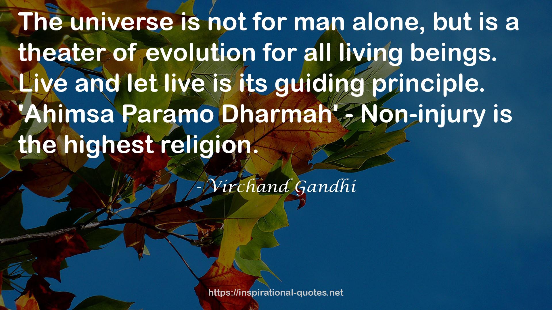 Paramo Dharmah' - Non-injury  QUOTES