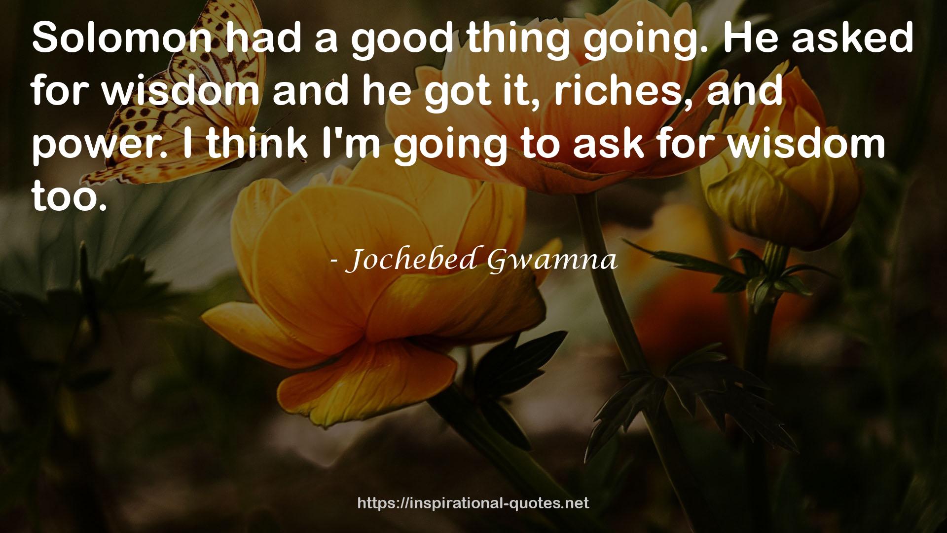 Jochebed Gwamna QUOTES