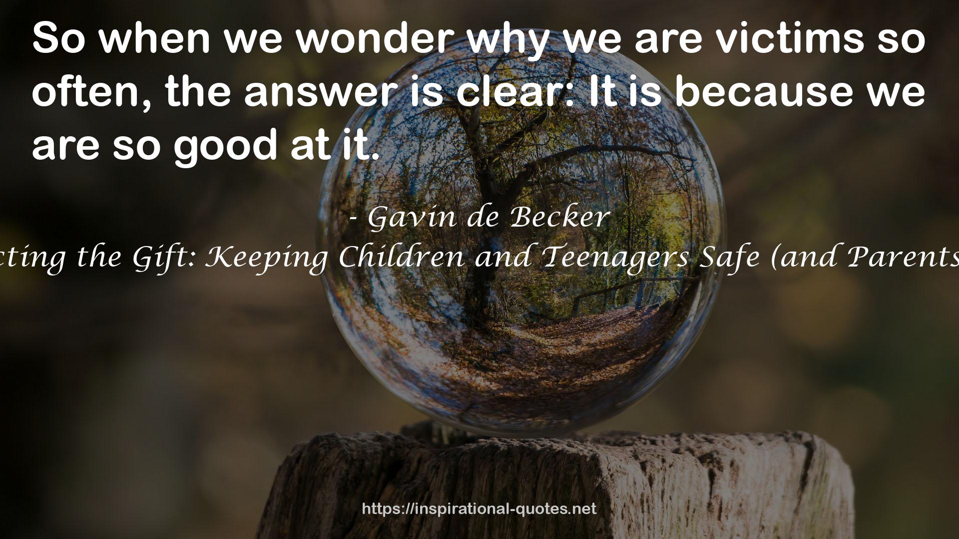 Protecting the Gift: Keeping Children and Teenagers Safe (and Parents Sane) QUOTES