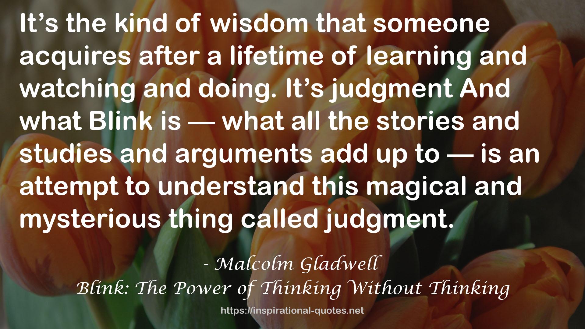 Blink: The Power of Thinking Without Thinking QUOTES