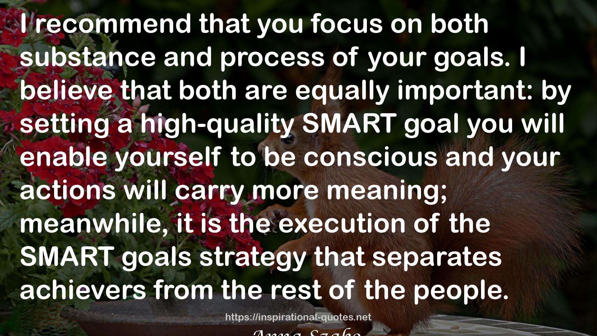 the SMART goals strategy  QUOTES