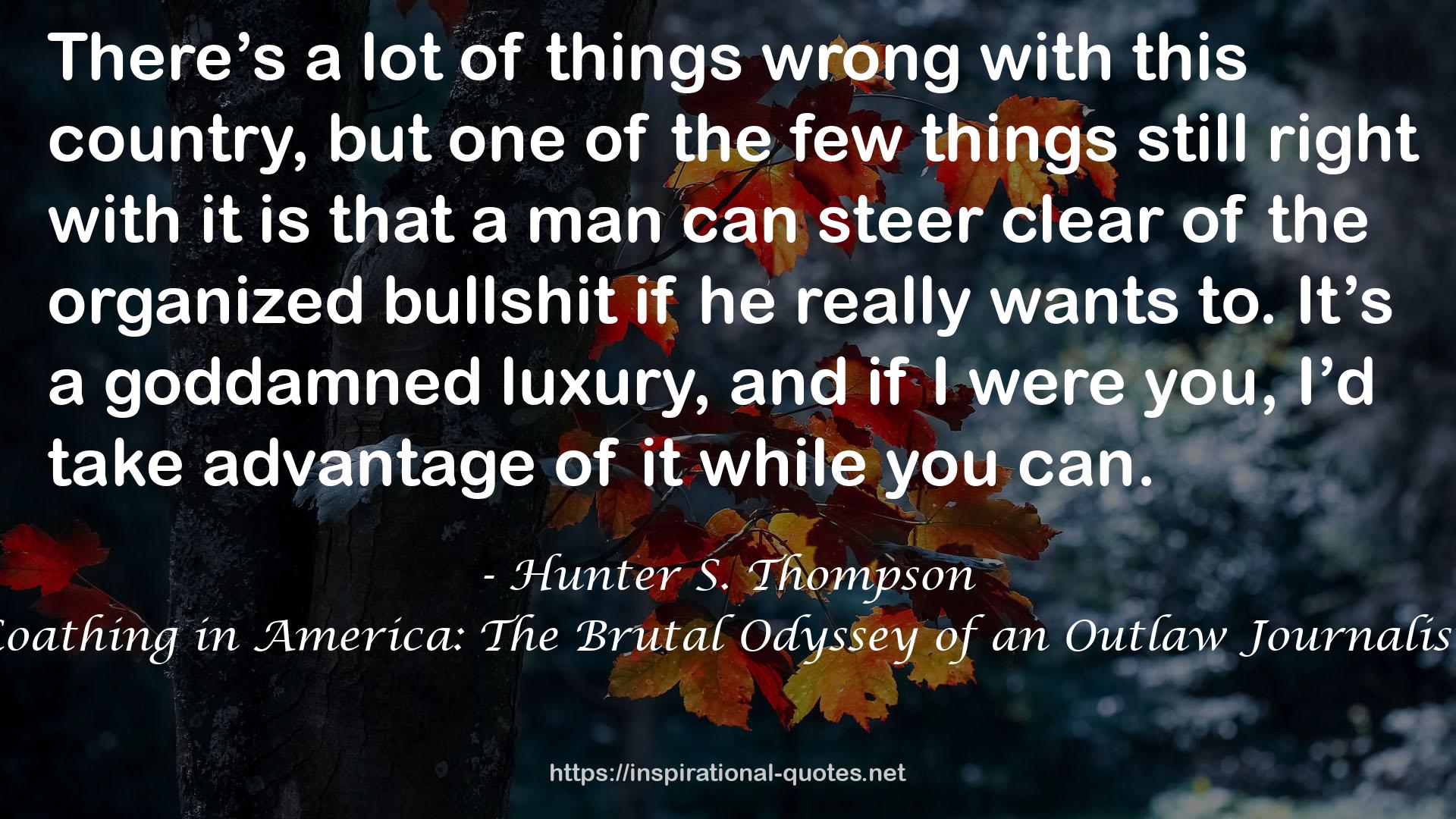 Fear and Loathing in America: The Brutal Odyssey of an Outlaw Journalist, 1968-1976 QUOTES