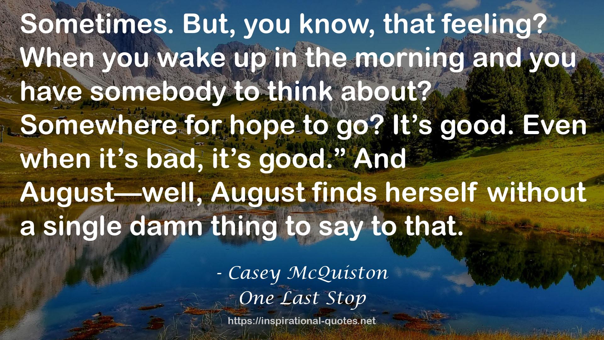 One Last Stop QUOTES