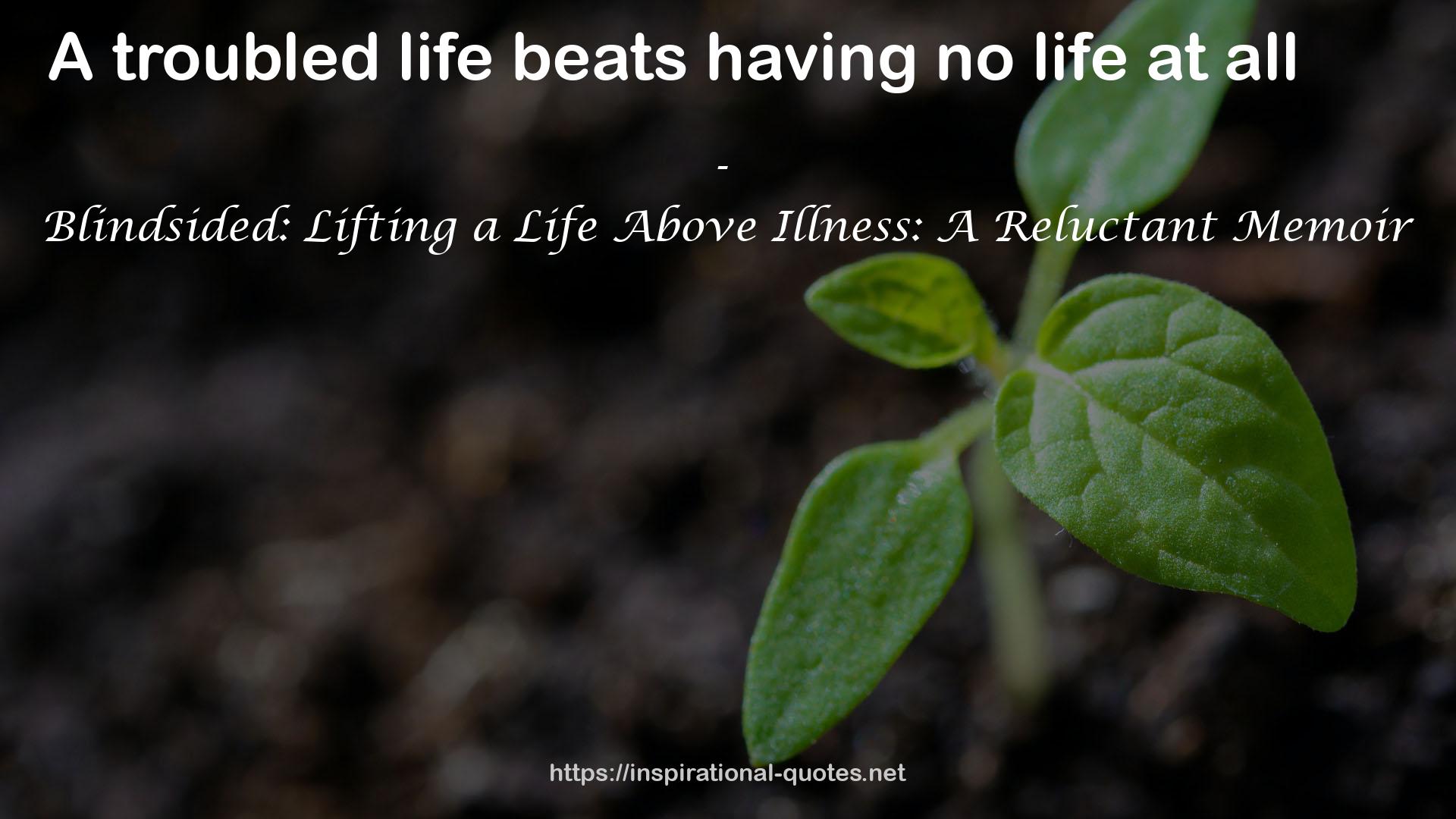 Blindsided: Lifting a Life Above Illness: A Reluctant Memoir QUOTES