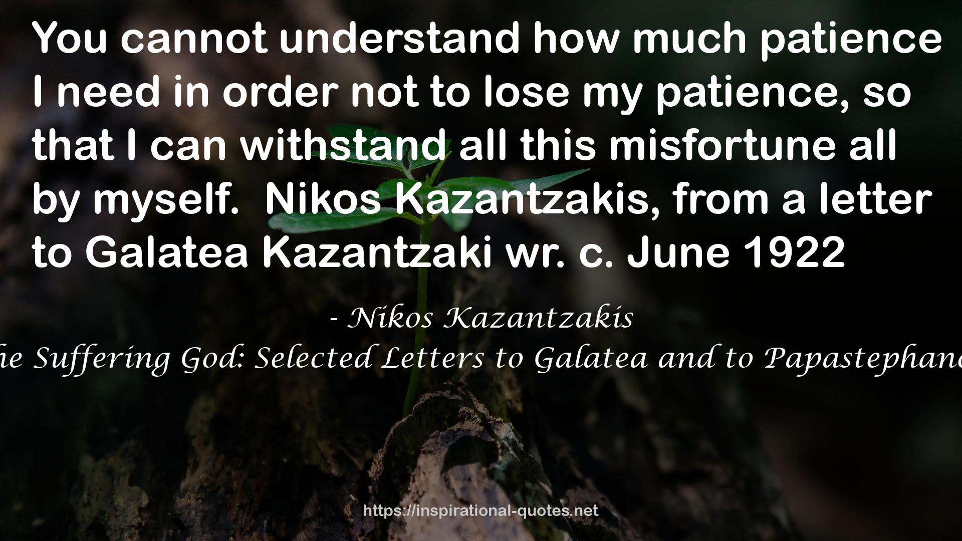 The Suffering God: Selected Letters to Galatea and to Papastephanou QUOTES