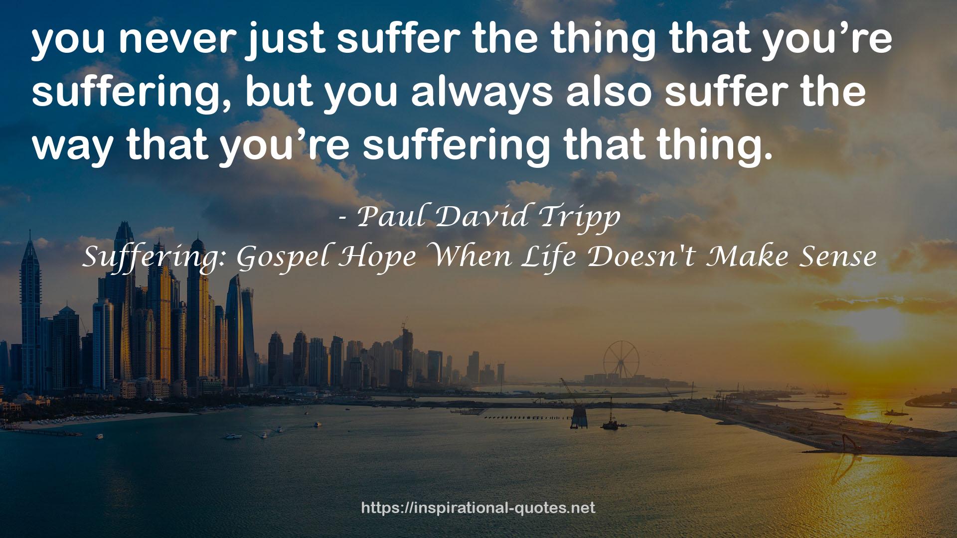 Suffering: Gospel Hope When Life Doesn't Make Sense QUOTES