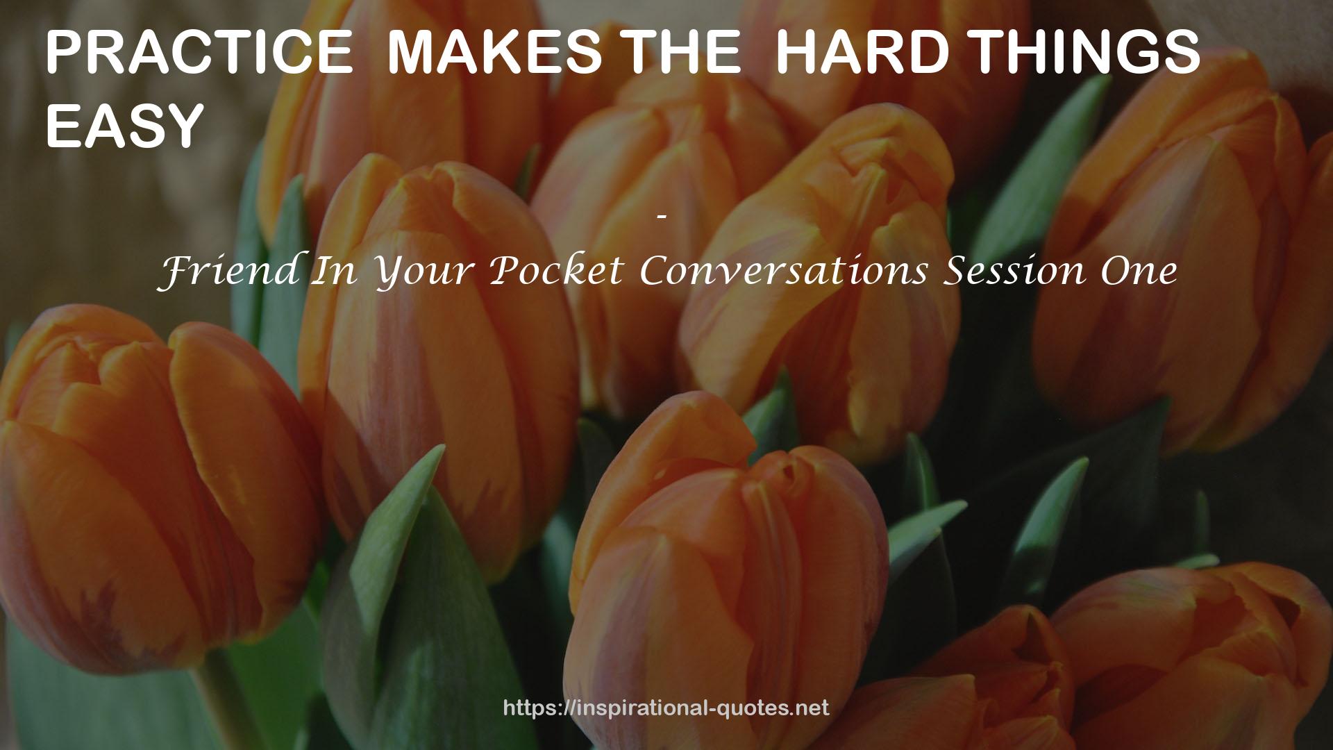 Friend In Your Pocket Conversations Session One QUOTES