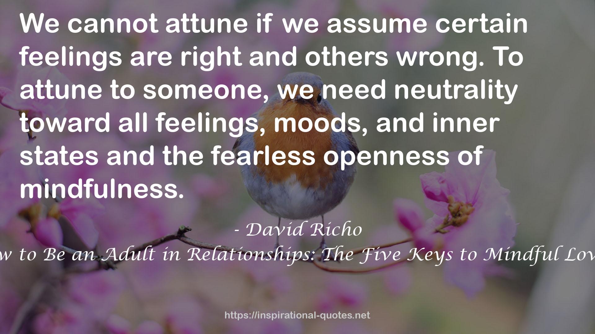 How to Be an Adult in Relationships: The Five Keys to Mindful Loving QUOTES