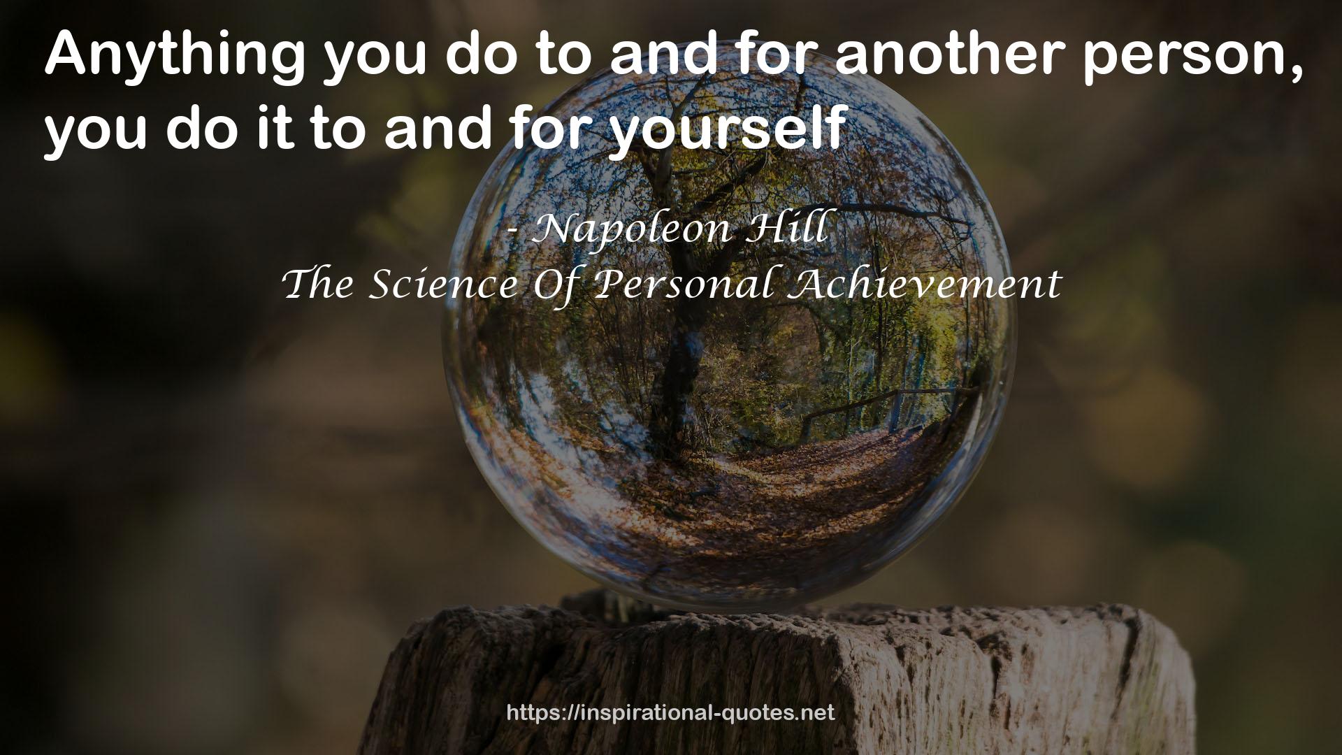 The Science Of Personal Achievement QUOTES