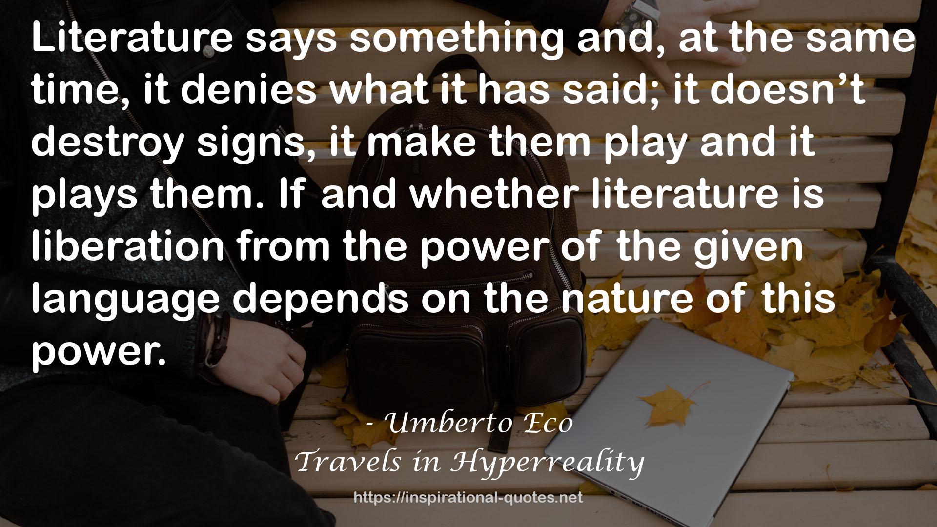 Travels in Hyperreality QUOTES