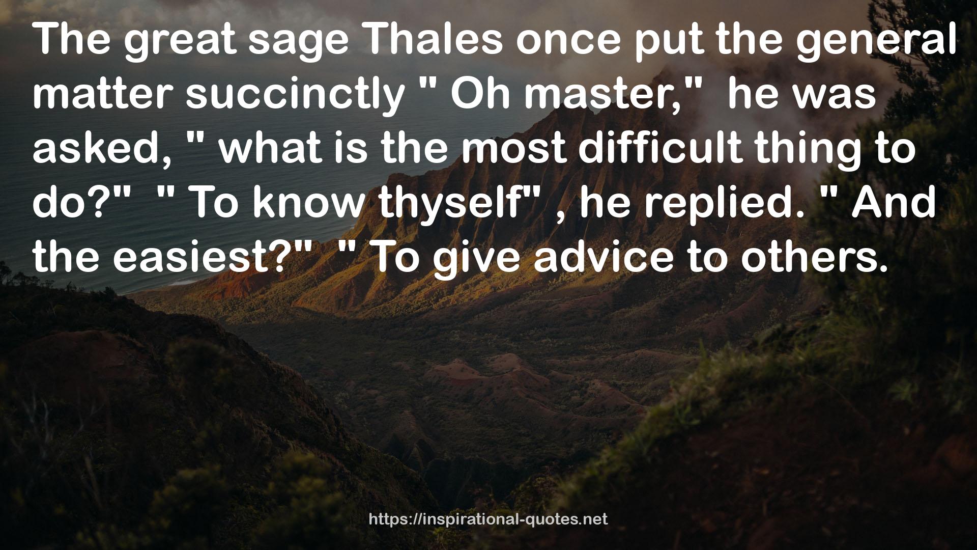 Thales  QUOTES