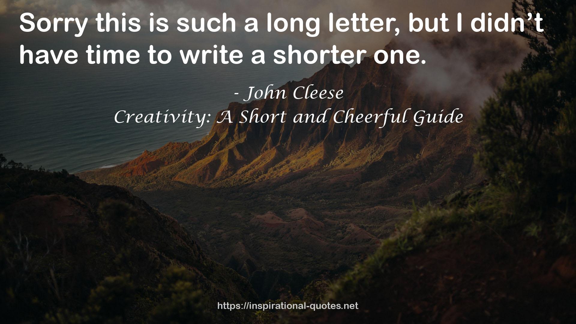 Creativity: A Short and Cheerful Guide QUOTES
