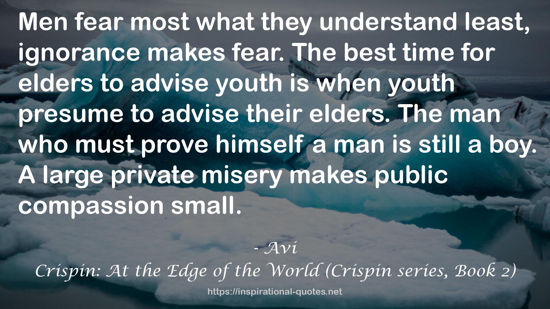 Crispin: At the Edge of the World (Crispin series, Book 2) QUOTES