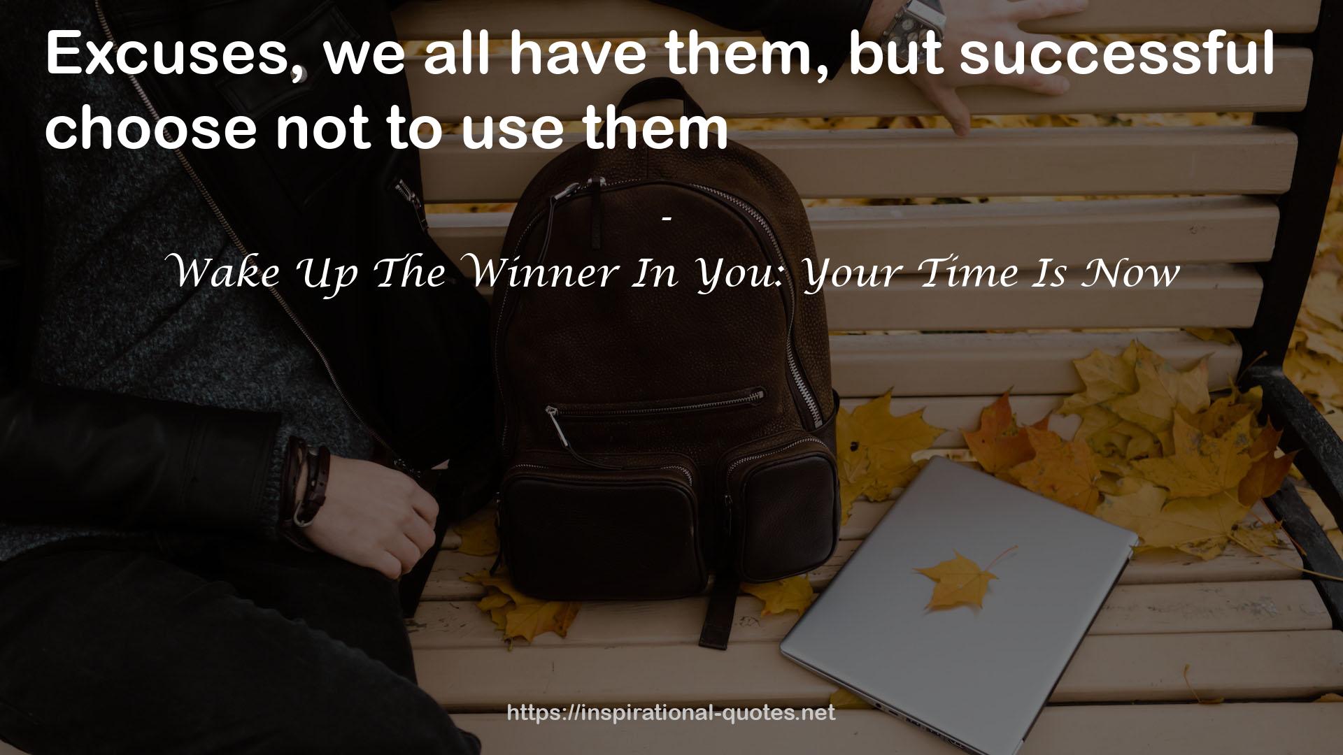 Wake Up The Winner In You: Your Time Is Now QUOTES