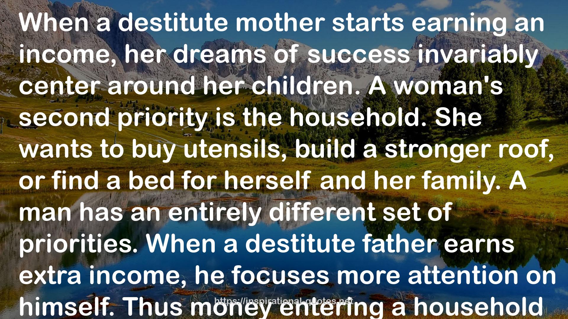 a destitute mother  QUOTES
