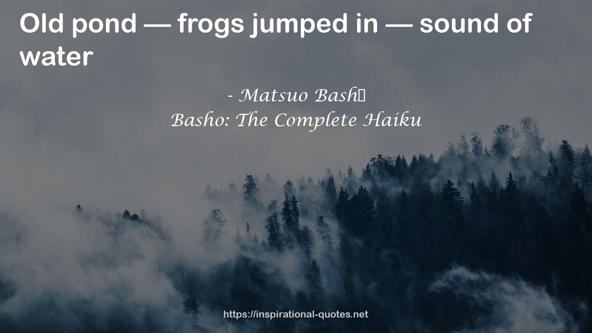 Basho: The Complete Haiku QUOTES
