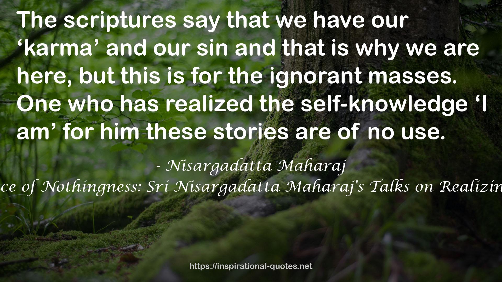 The Experience of Nothingness: Sri Nisargadatta Maharaj's Talks on Realizing the Infinite QUOTES