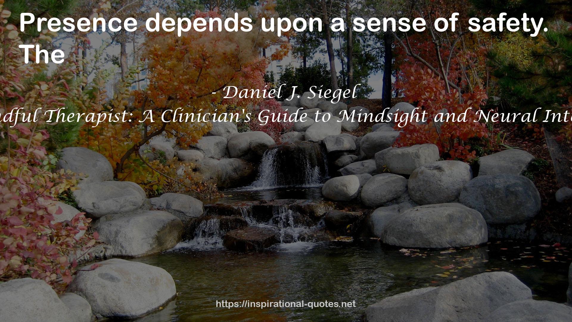 The Mindful Therapist: A Clinician's Guide to Mindsight and Neural Integration QUOTES