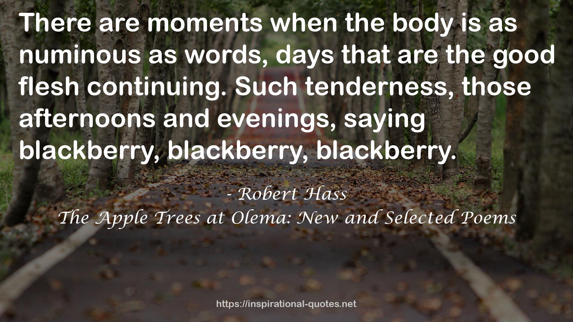 The Apple Trees at Olema: New and Selected Poems QUOTES
