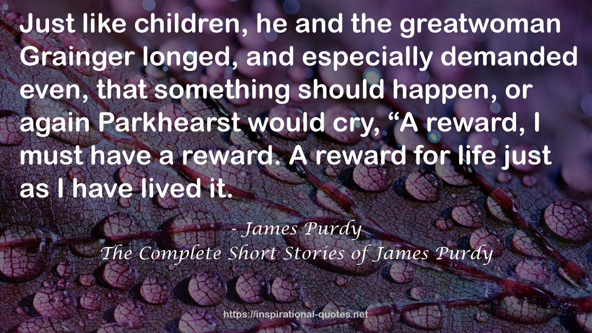 The Complete Short Stories of James Purdy QUOTES