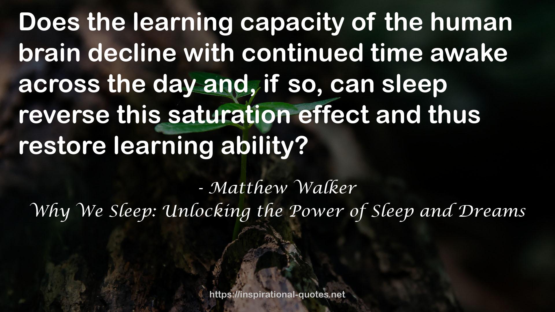 Why We Sleep: Unlocking the Power of Sleep and Dreams QUOTES