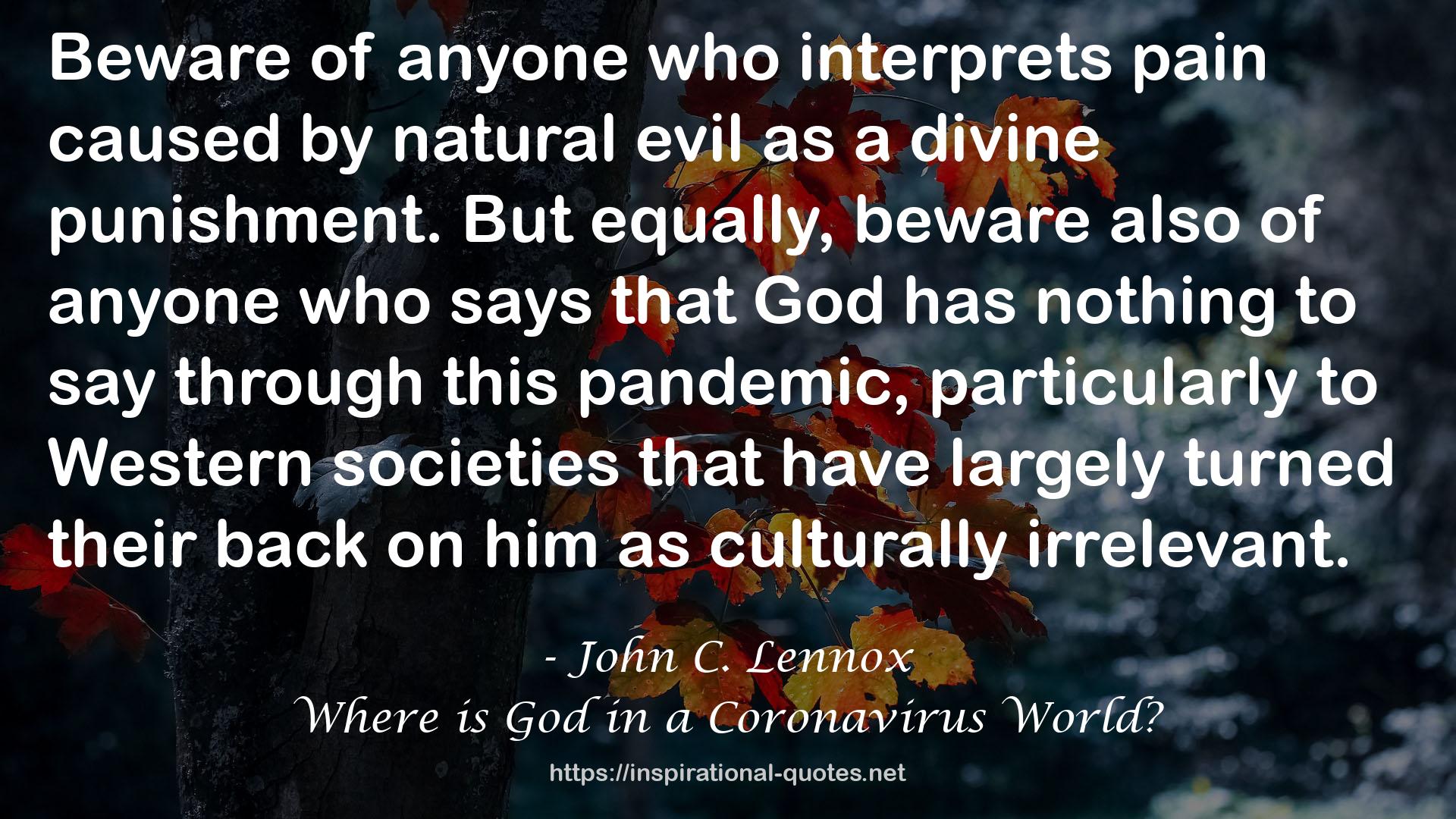 Where is God in a Coronavirus World? QUOTES