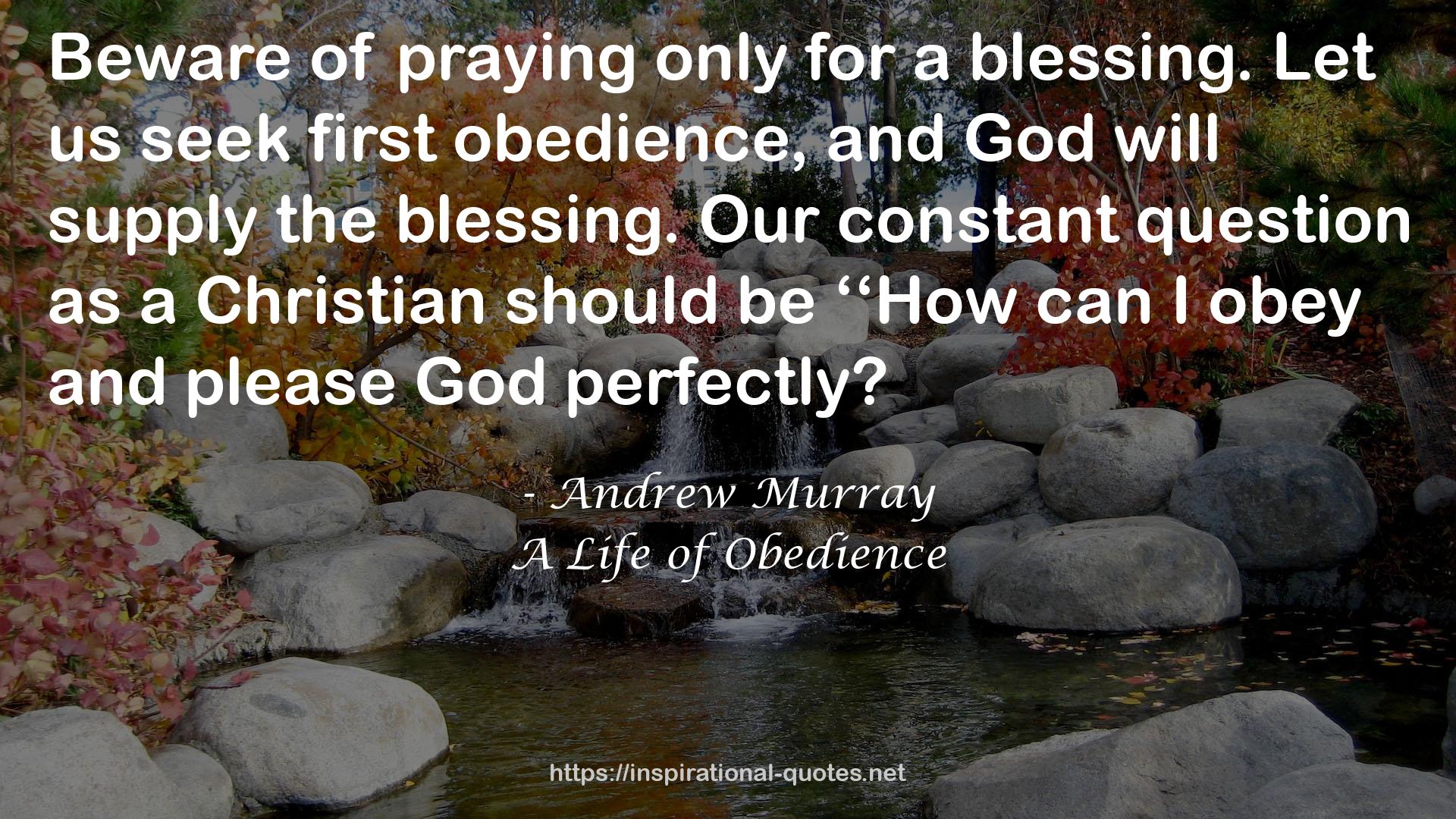 A Life of Obedience QUOTES