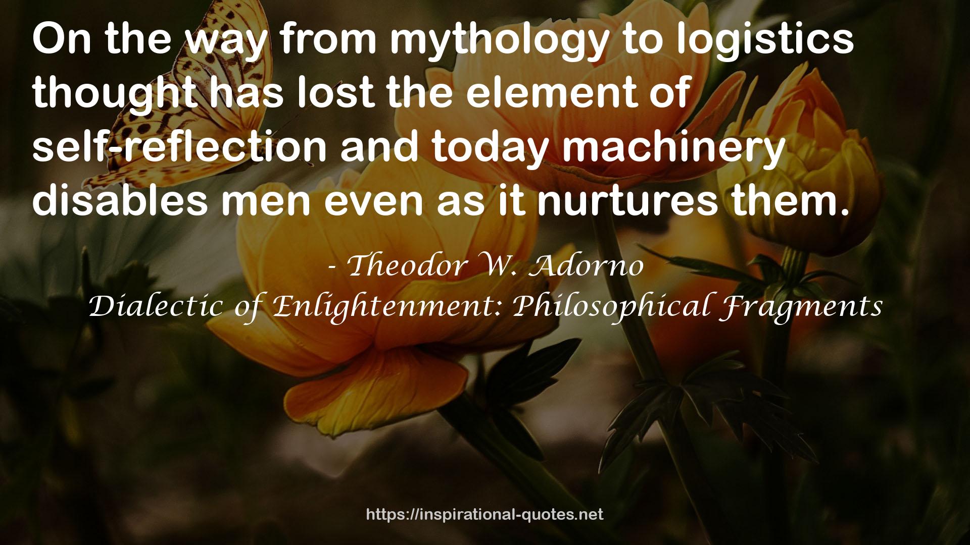 Dialectic of Enlightenment: Philosophical Fragments QUOTES