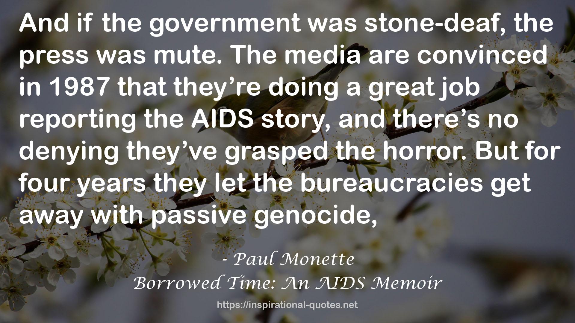 Borrowed Time: An AIDS Memoir QUOTES