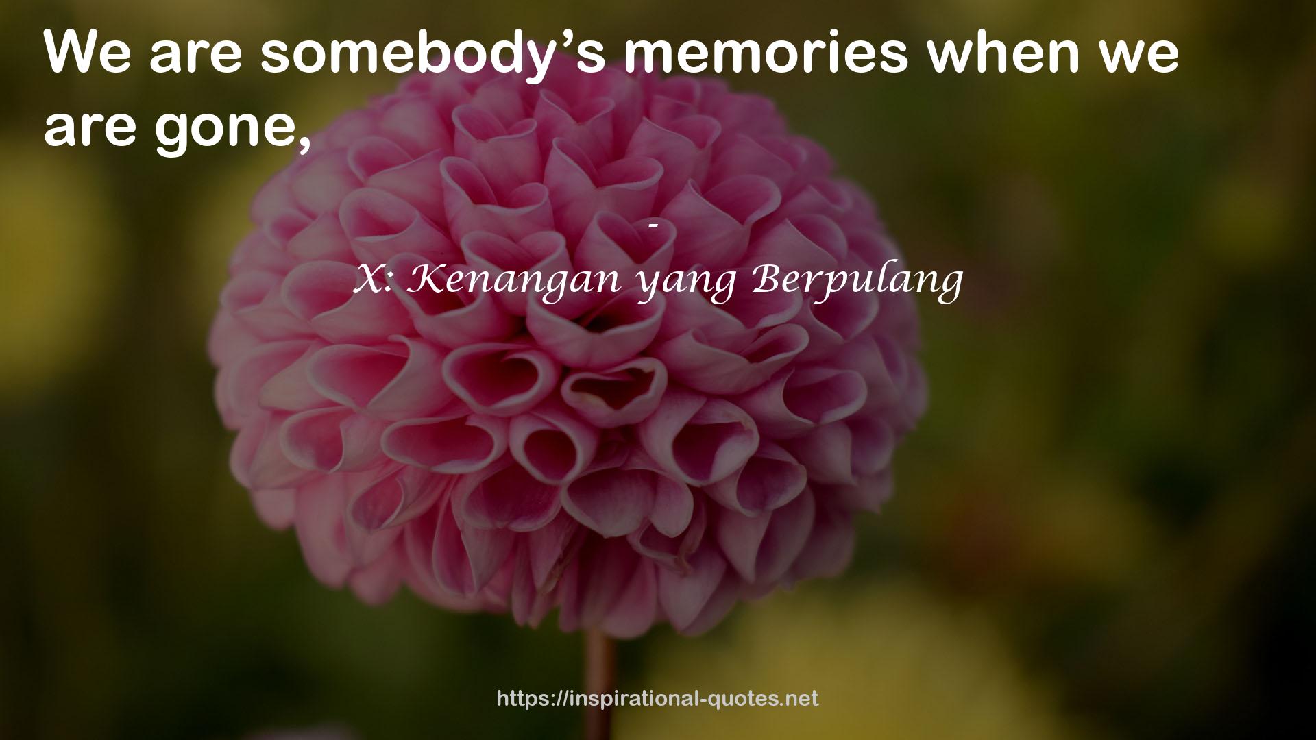 X: Kenangan yang Berpulang QUOTES