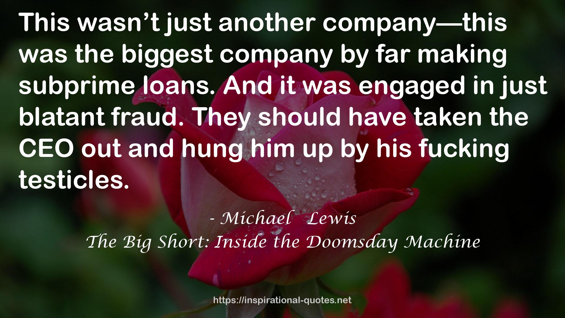 The Big Short: Inside the Doomsday Machine QUOTES