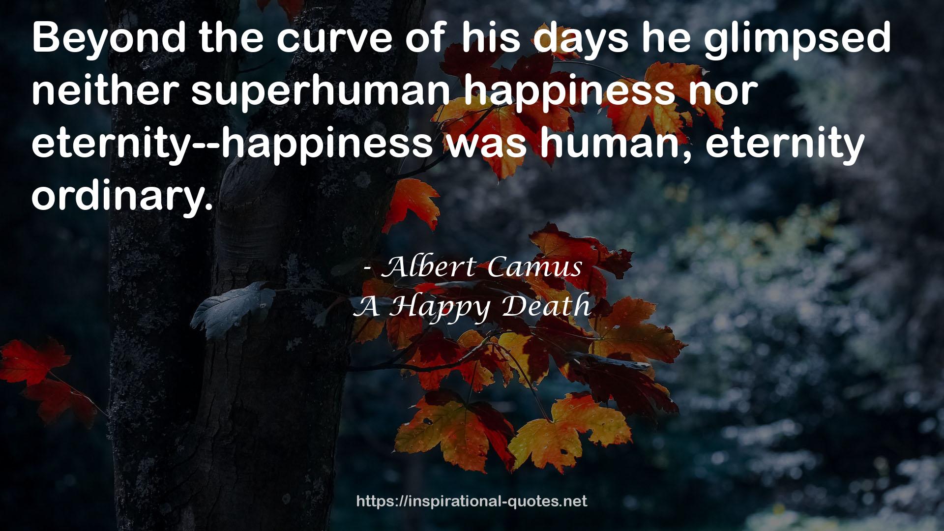 neither superhuman happiness  QUOTES