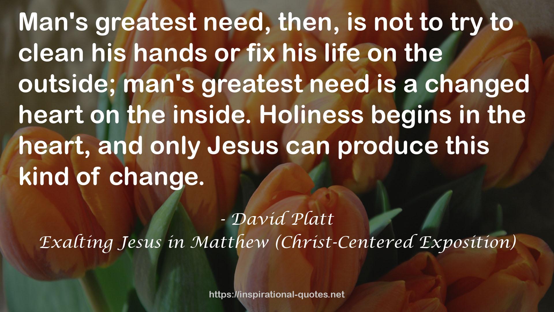 Exalting Jesus in Matthew (Christ-Centered Exposition) QUOTES