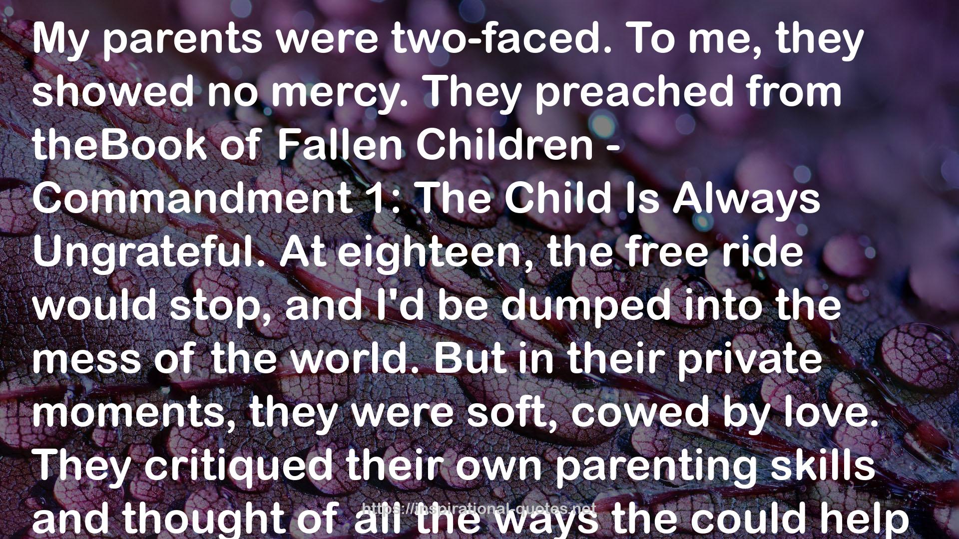 Fallen Children - Commandment  QUOTES