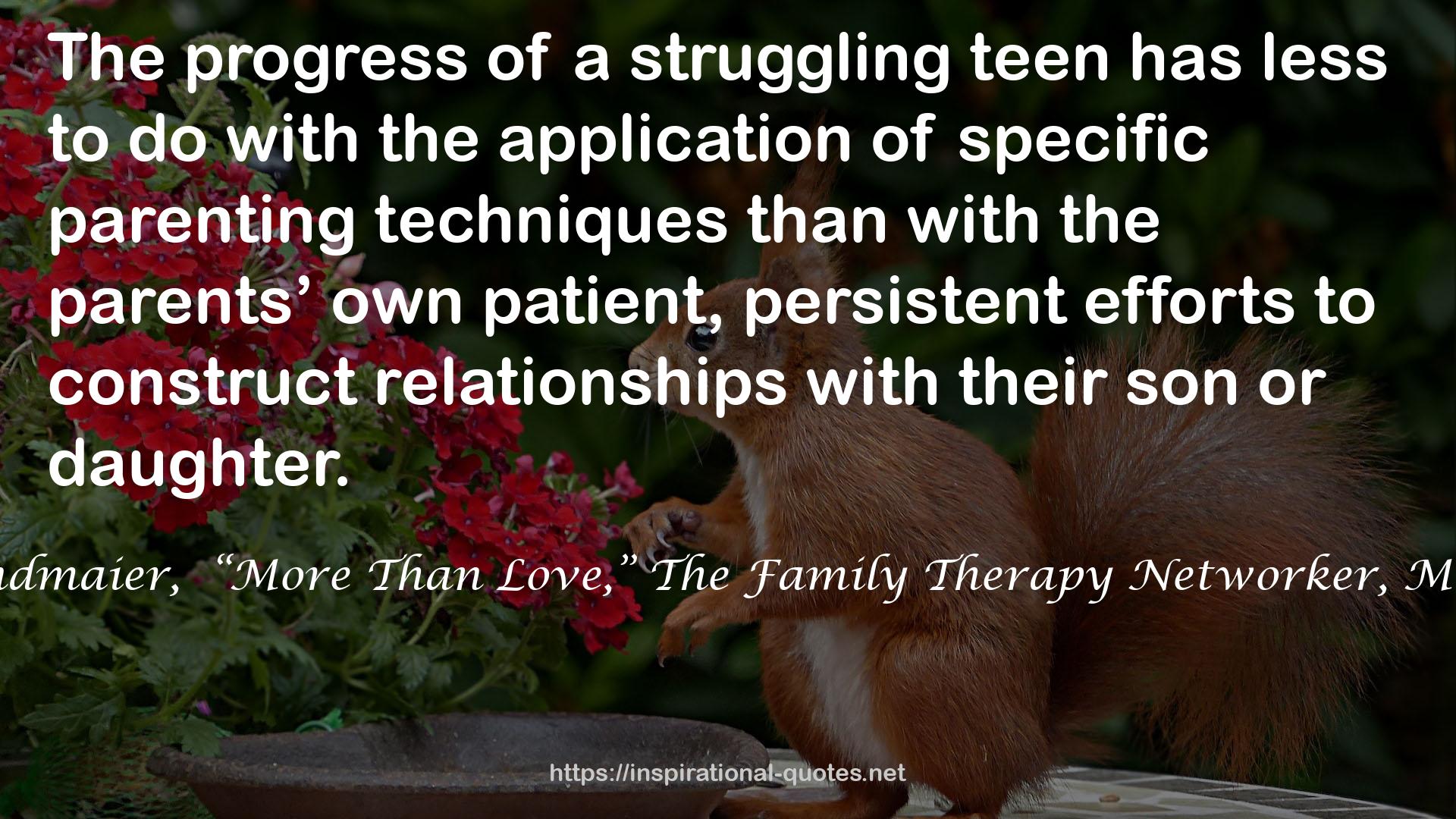 Marian Sandmaier,  “More Than Love,” The Family Therapy Networker, May/June 1996 QUOTES