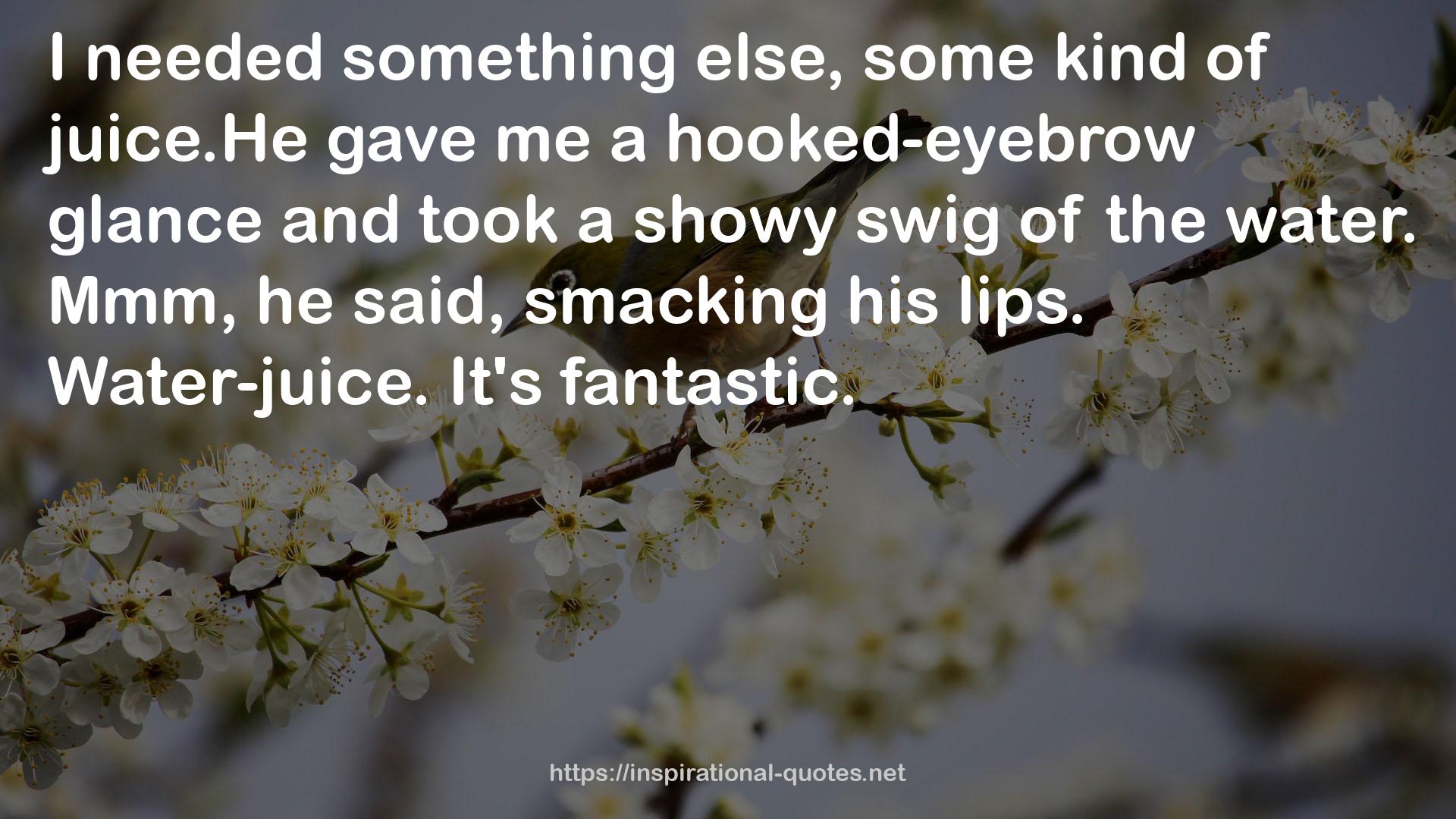 a hooked-eyebrow glance  QUOTES