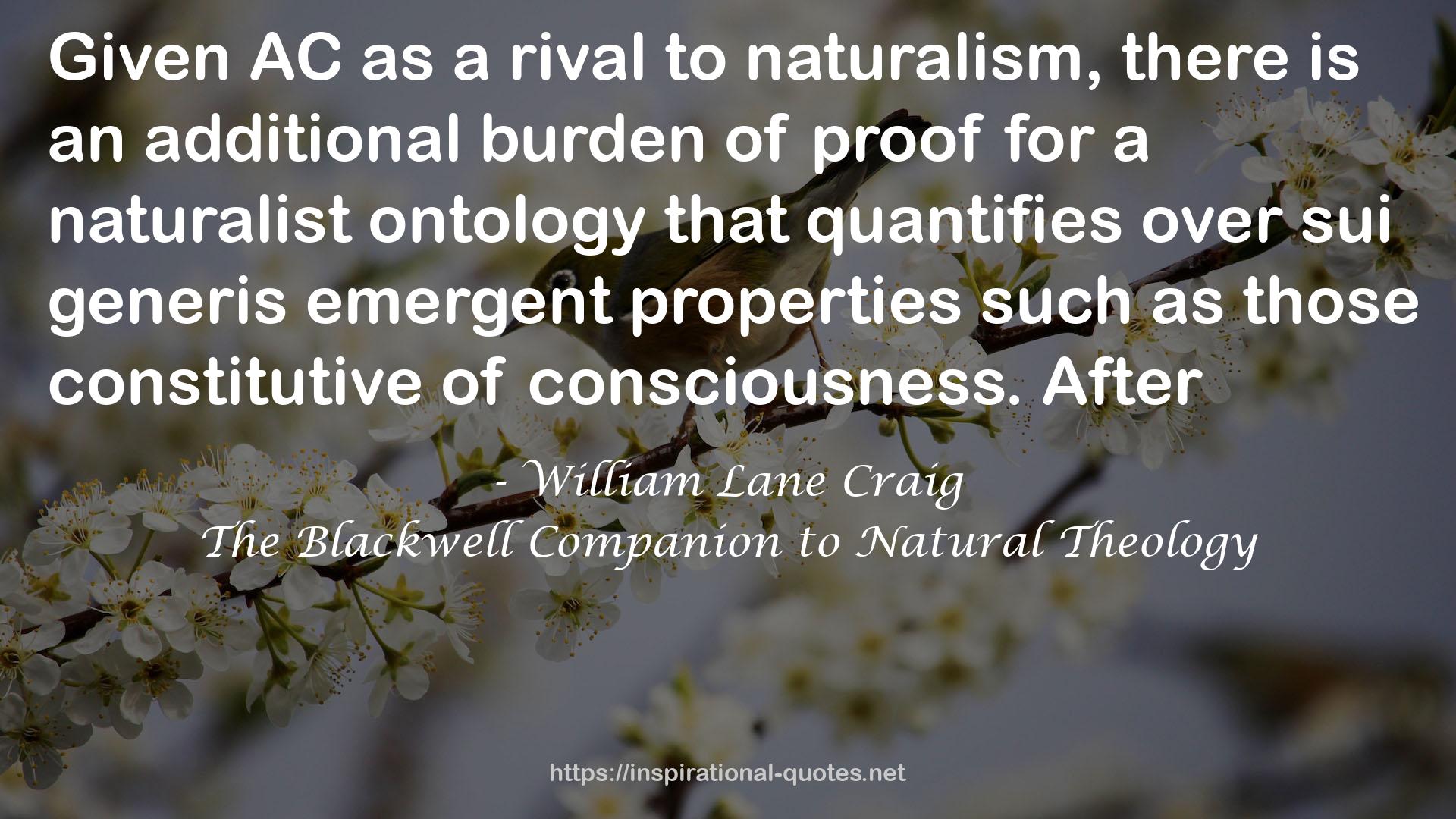 The Blackwell Companion to Natural Theology QUOTES