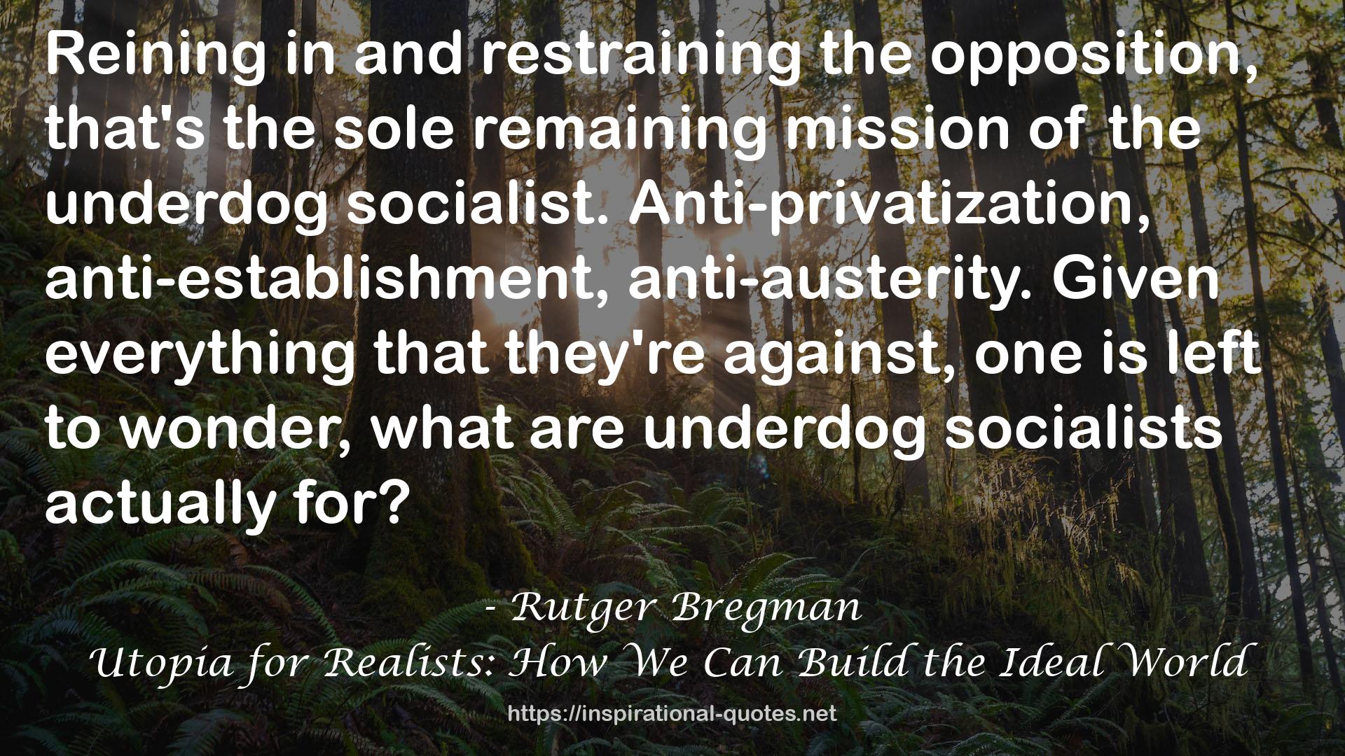 Utopia for Realists: How We Can Build the Ideal World QUOTES