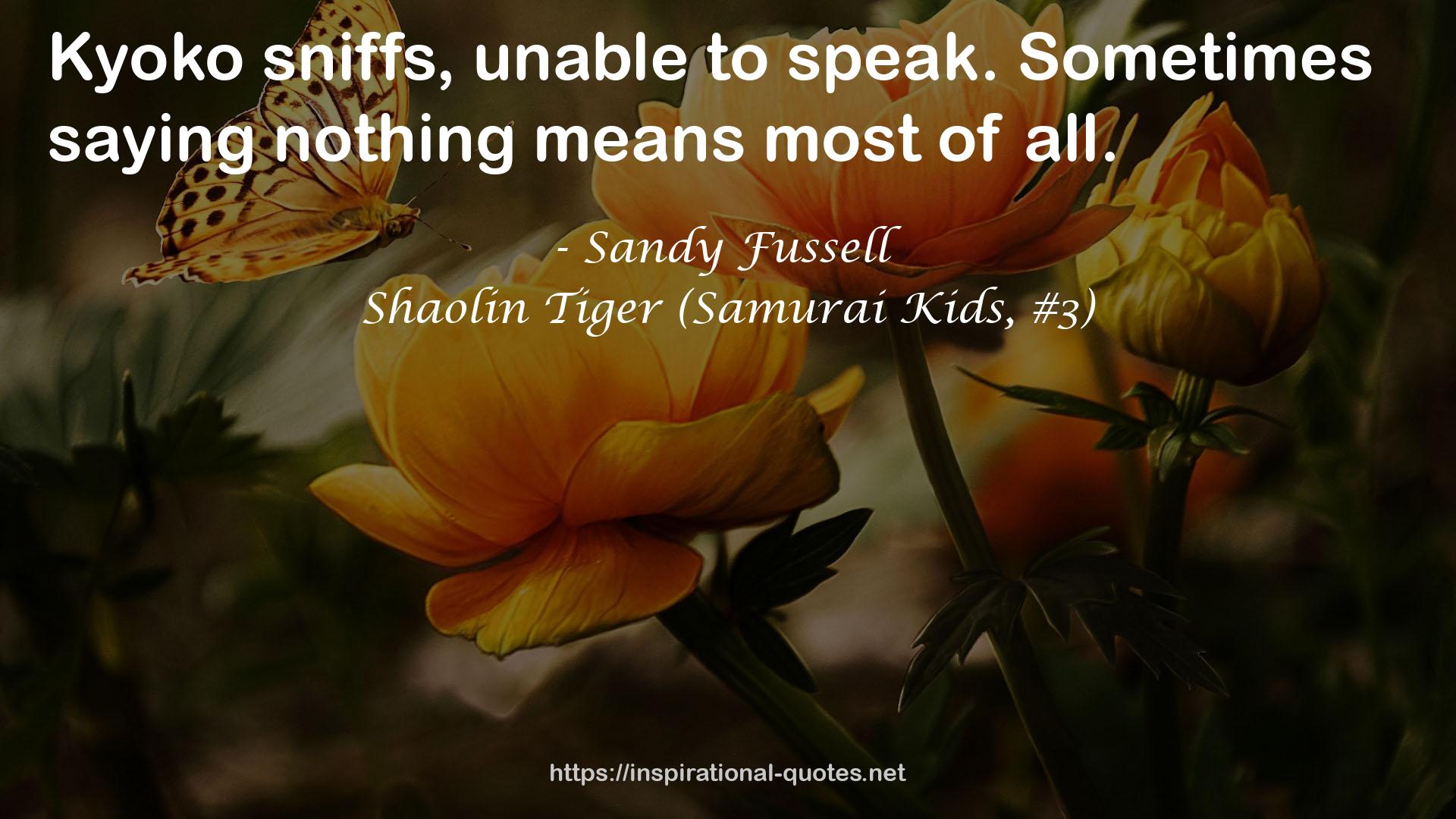 Shaolin Tiger (Samurai Kids, #3) QUOTES