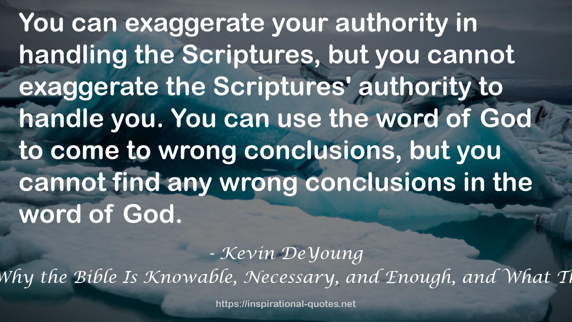 the Scriptures' authority  QUOTES