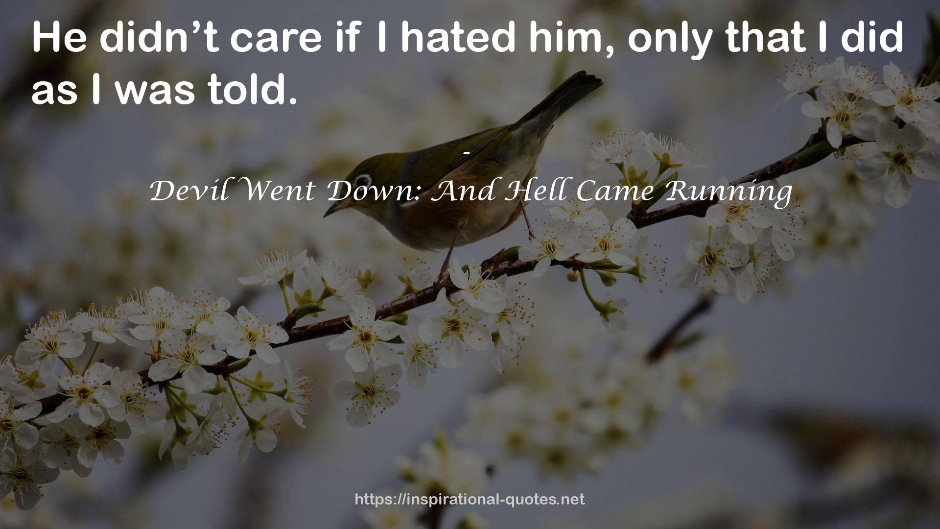 Devil Went Down: And Hell Came Running QUOTES